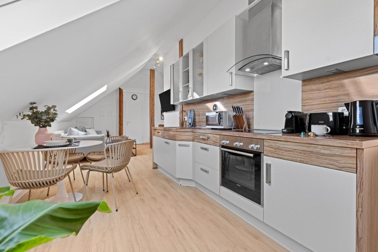 Stilvolle Wohnung: Private Dachterrasse - Zentral 아우크스부르크 외부 사진
